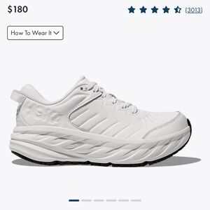Hoka One One White Maximum Cushion Sneakers